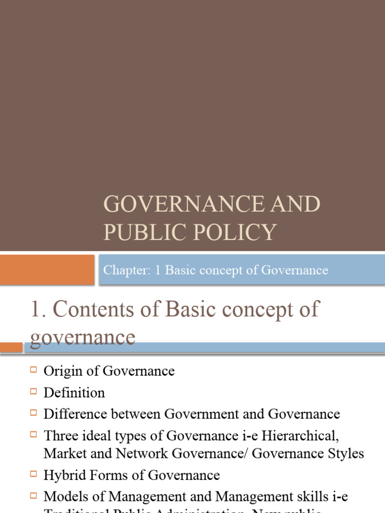 Understanding Governance Concepts | PDF | Governance | Good Governance