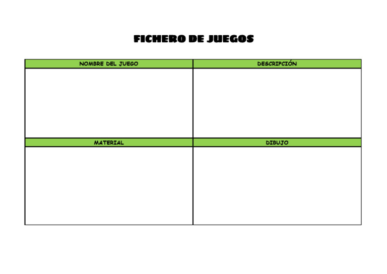 Fichero de Juegos: Descripciones y Materiales | PDF