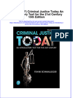 Ebook PDF Criminal Justice Today An Introductory Text For The 21st Century 15th Edition