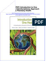 FULL Download Ebook PDF Introduction To One Health An Interdisciplinary Approach To Planetary Health PDF Ebook