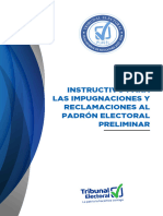 INSTRUCTIVO PARA LAS IMPUGNACIONES Y RECLAMACIONES AL PADRON ELECTORAL PRELIMINAR Dic20223