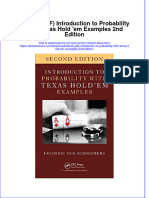 FULL download eBook PDF Introduction to Probability With Texas Hold Em Examples 2nd Edition pdf ebook