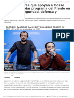 Varios Sectores Que Apoyan A Cosse Buscan Cambiar Programa Del Frente en Economía, Seguridad, Defensa