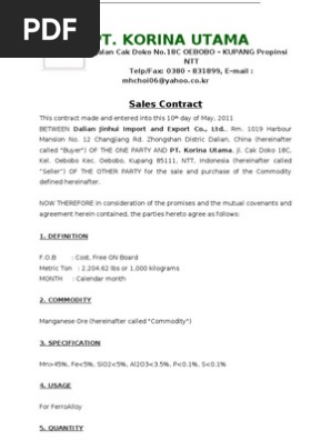 Sales Contract