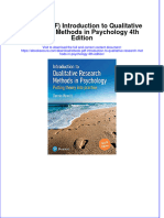 FULL Download Ebook PDF Introduction To Qualitative Research Methods in Psychology 4th Edition PDF Ebook