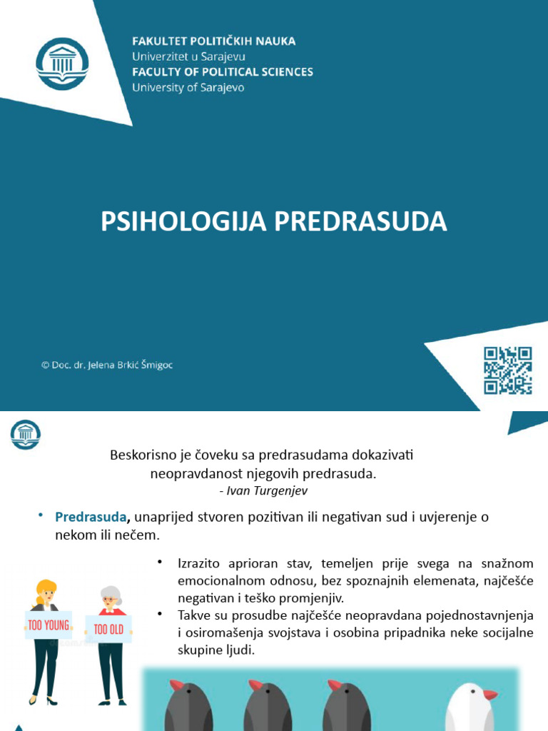 Psihologija Predrasuda Onlajn Prije Midterma | PDF