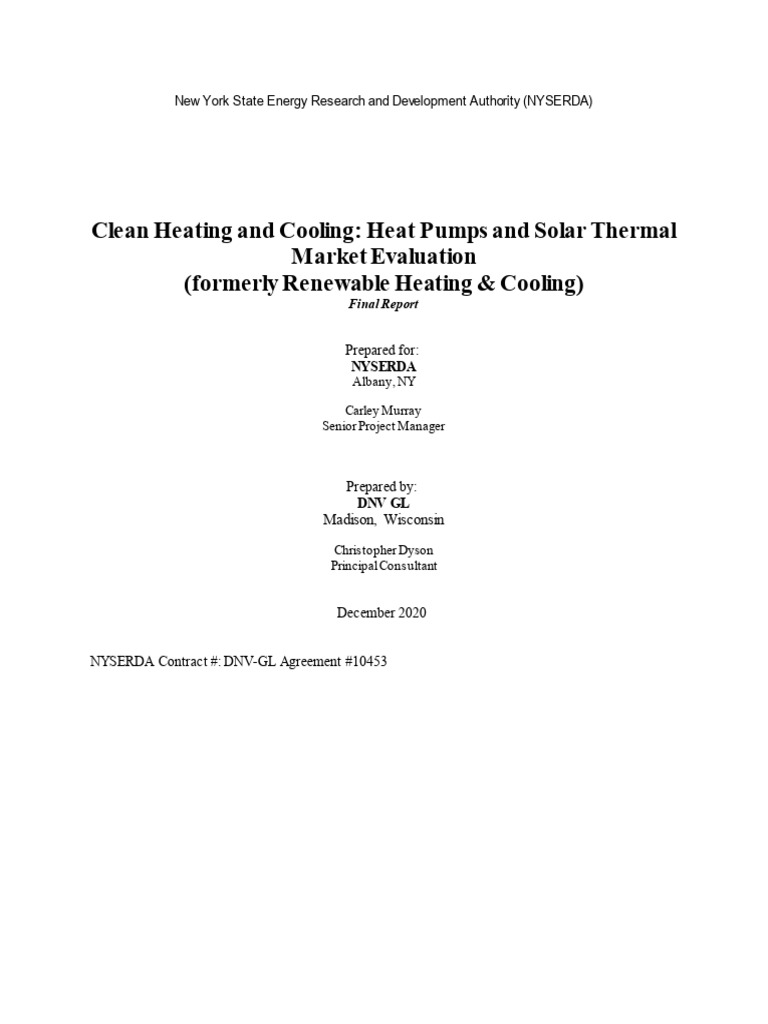 2020 Heat Pump Market Evaluation Report PDF Solar Energy Heat Pump