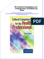 Ebook PDF Cultural Competency For The Health Professional 1st Edition by Rose PDF