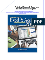 Ebook PDF Using Microsoft Excel and Access 2016 For Accounting 5th PDF