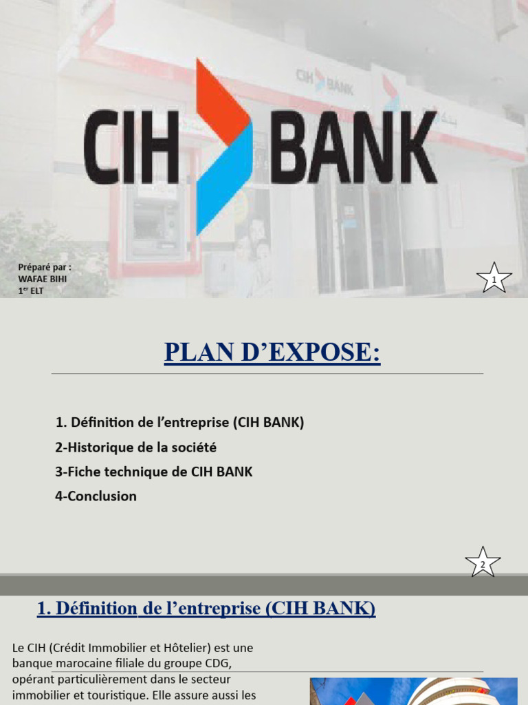 CIH Bank : Histoire et Services | PDF | Banques | Maroc