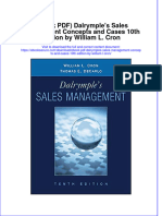 Ebook PDF Dalrymples Sales Management Concepts and Cases 10th Edition by William L Cron PDF
