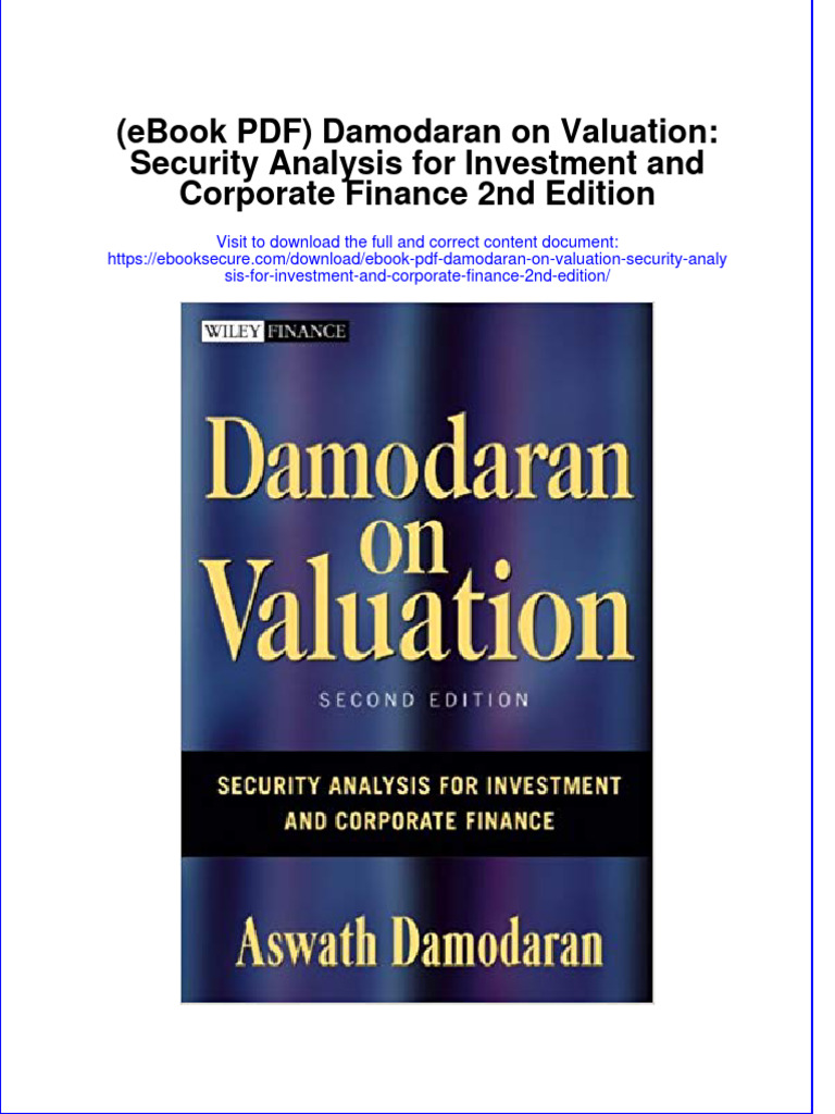 Ebook PDF Damodaran On Valuation Security Analysis For