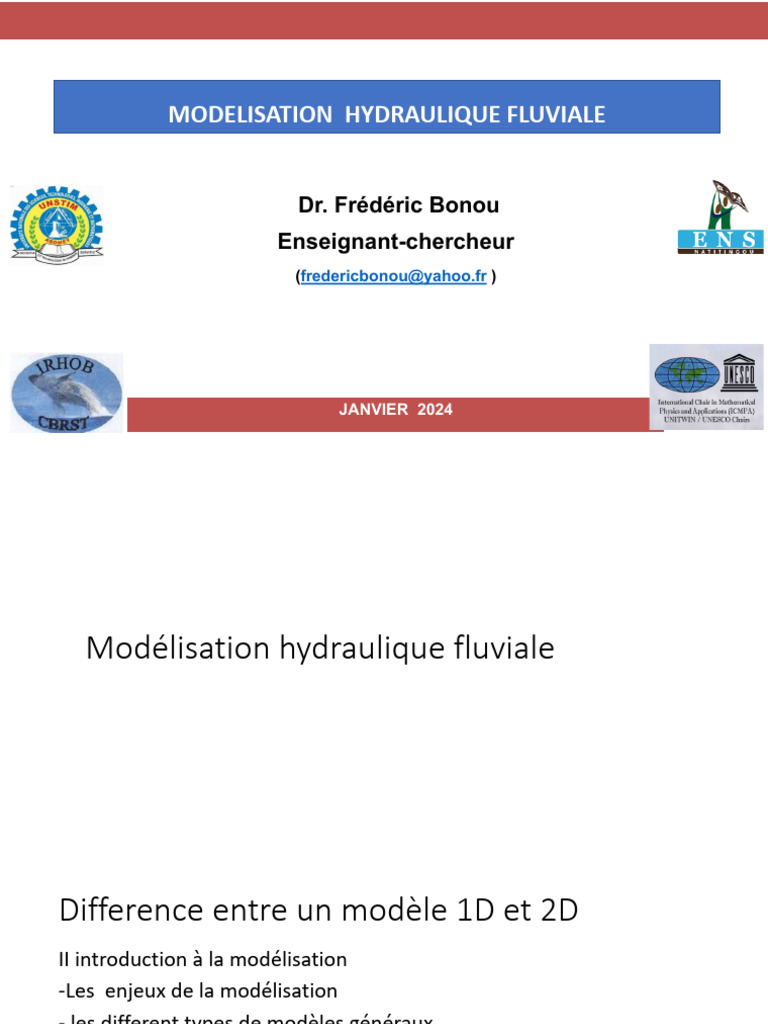 Cours de Modelisation Hydraulique Fluviale v1 | PDF | Modèle ...