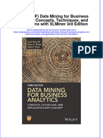 Ebook PDF Data Mining For Business Analytics Concepts Techniques and Applications With Xlminer 3rd Edition PDF