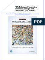 Ebook PDF Database Processing Fundamentals Design and Implementation 15th Edition PDF