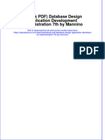 Ebook PDF Database Design Application Development Administration 7th by Mannino PDF