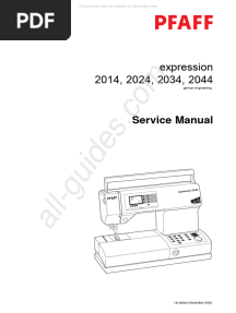 Pfaff Expression 2014 Service Manual
