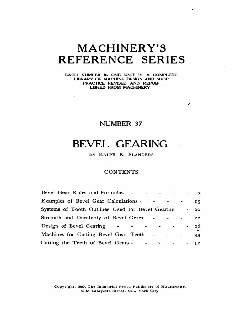 Machinery's - Reference - Series - No - 37 Bevel Gearing | PDF