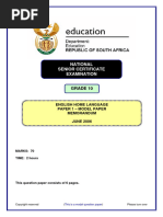 2006 Grade 10 English HL Paper 1 November National DBE Exemplar Memorandum