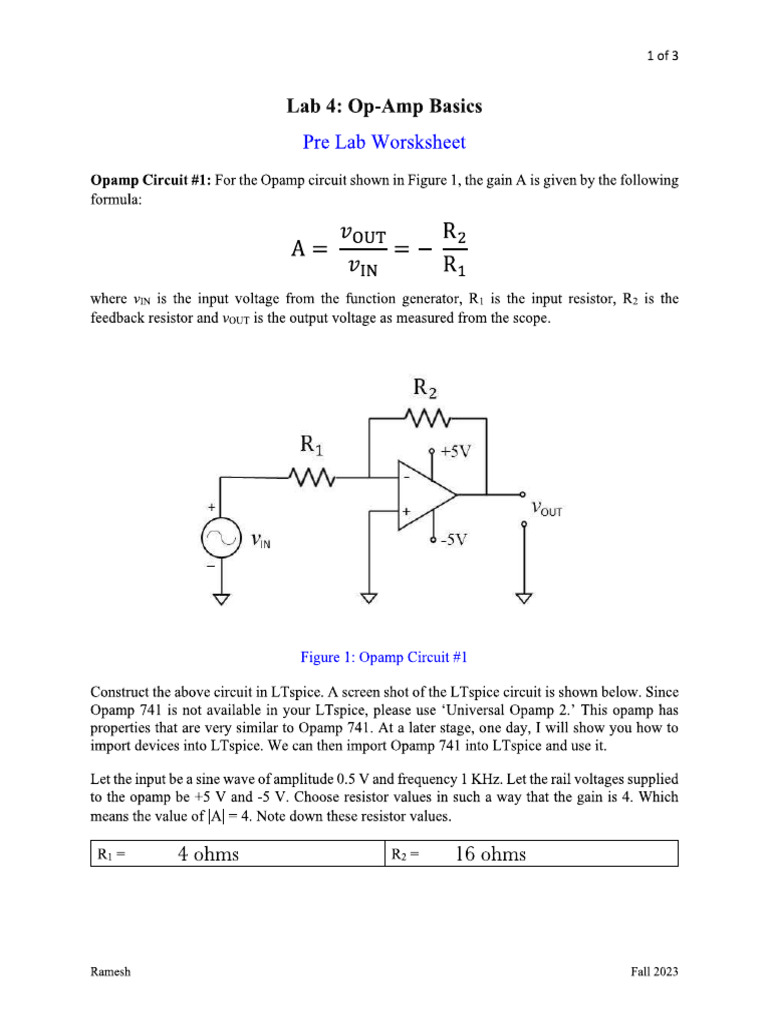Pre Lab 4 | PDF