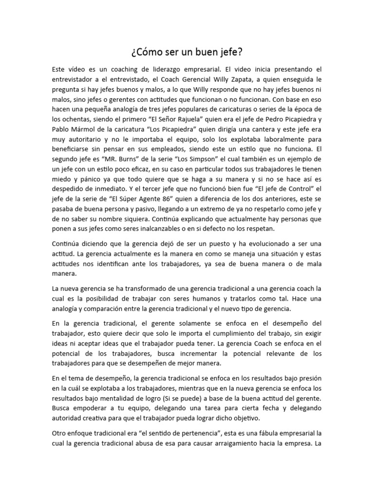 Claves para ser un buen jefe | PDF | Business