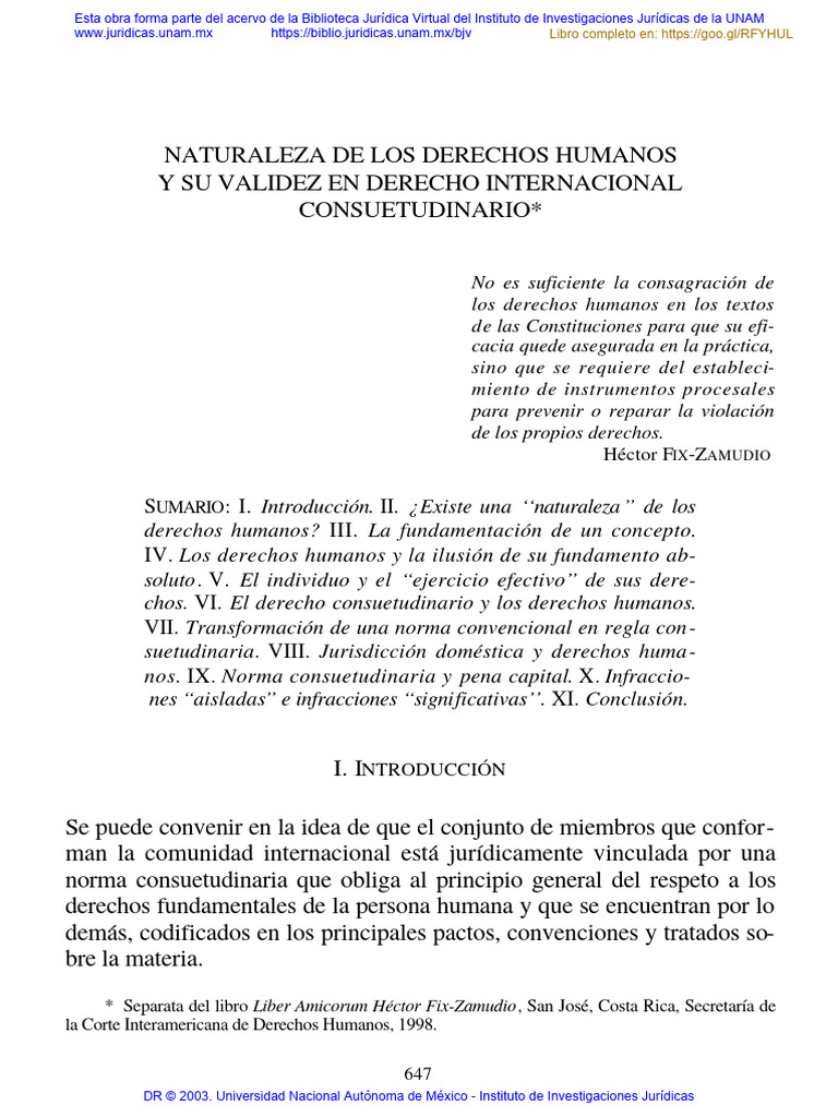 Naturaleza de Los Derechos Humanos | PDF
