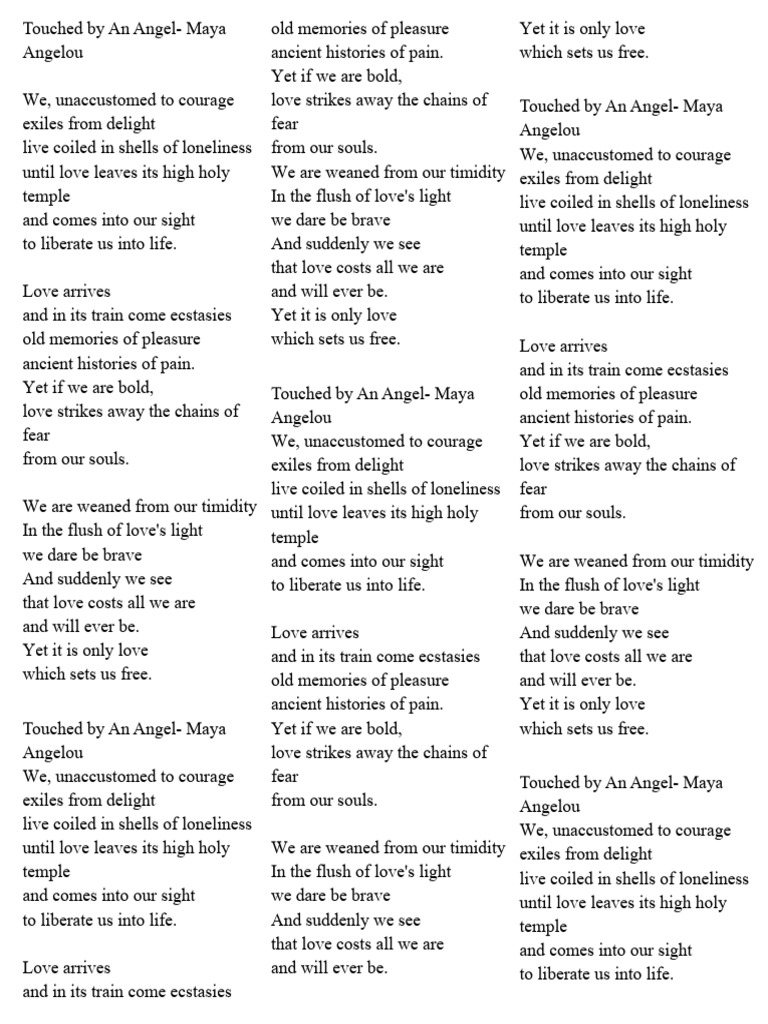 Touched by An Angel Maya Angelou PDF