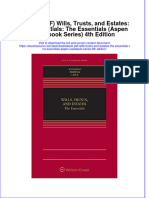 Ebook PDF Wills Trusts and Estates The Essentials The Essentials Aspen Casebook Series 4th Edition PDF