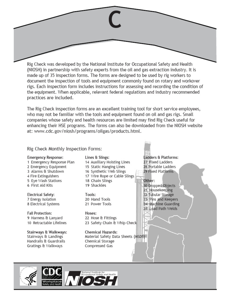 Monthly Rig Safety Inspection Forms | PDF | Electrical Wiring | Equipment