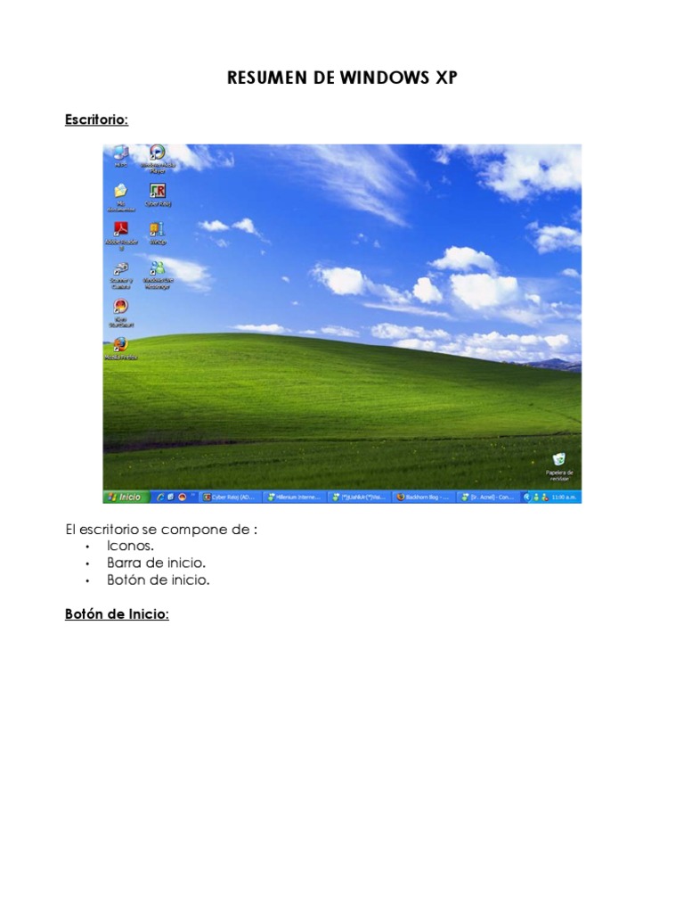 Resumen del Escritorio en Windows XP | PDF | Point and Click | La ...