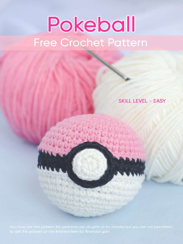 Crochet Pokemon Pokeball Amigurumi PDF Pattern PDF
