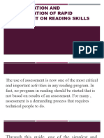 Administration and Interpretation of Rapid Assessment on Reading
