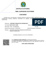 Justiça Eleitoral Tribunal Superior Eleitoral Certidão: Mayara Gonçalves Rodrigues