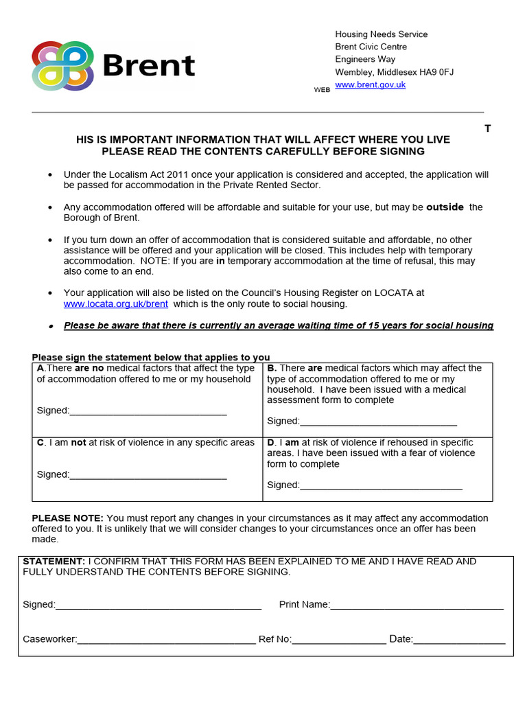 Brent Housing Application Guide | PDF | Law