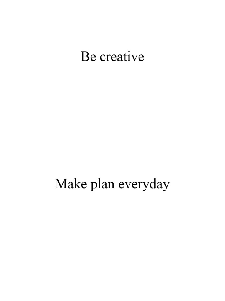 Be Creative | PDF