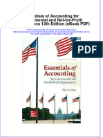 Essentials of Accounting For Governmental and Not For Profit Organizations 13th Edition Ebook PDF