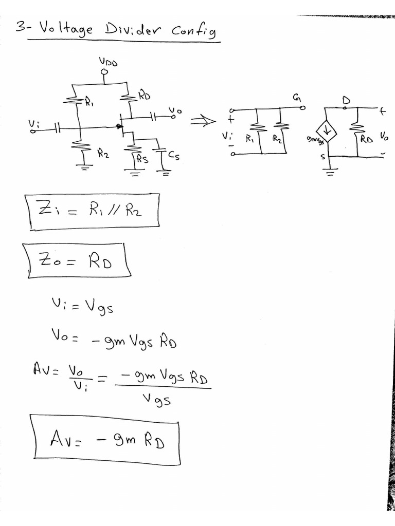 Lec34 FET AC Analysis Voltage Divider and Common Gate PDF