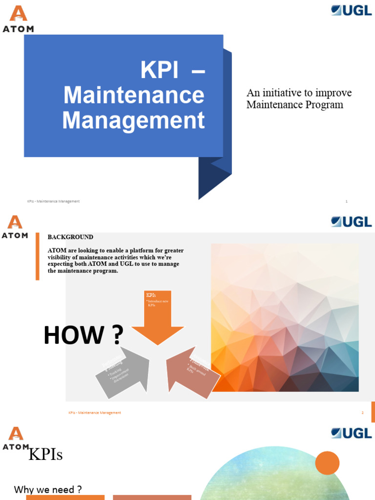 KPI Maintenance Management Presentation PDF