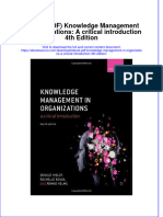 FULL Download Ebook PDF Knowledge Management in Organizations A Critical Introduction 4th Edition PDF Ebook