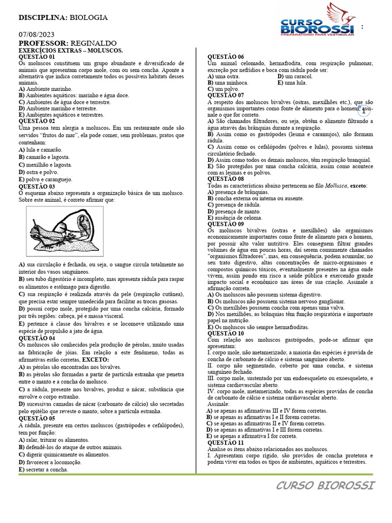 Moluscos pdf moluscos bivalvia