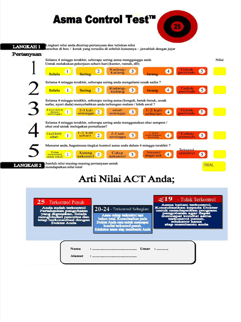 Pdf Asma Control Test Compress Pdf