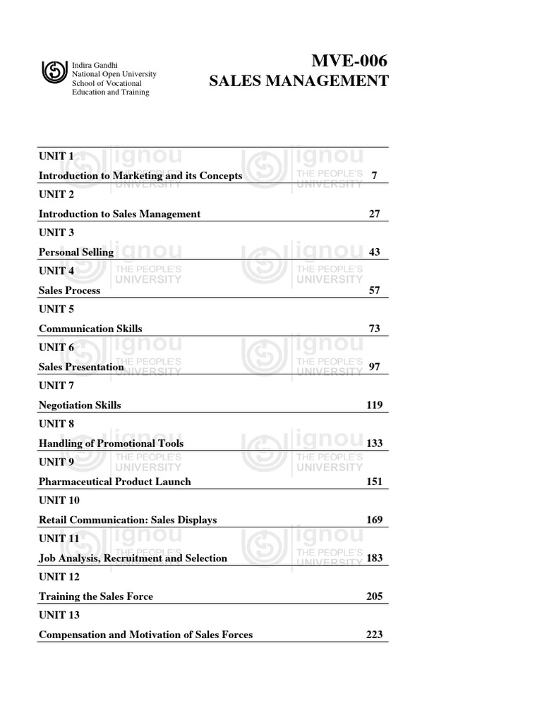 Sales Management Course Overview | PDF | Marketing | Sales
