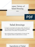 Prepare Variety of Salad Dressing