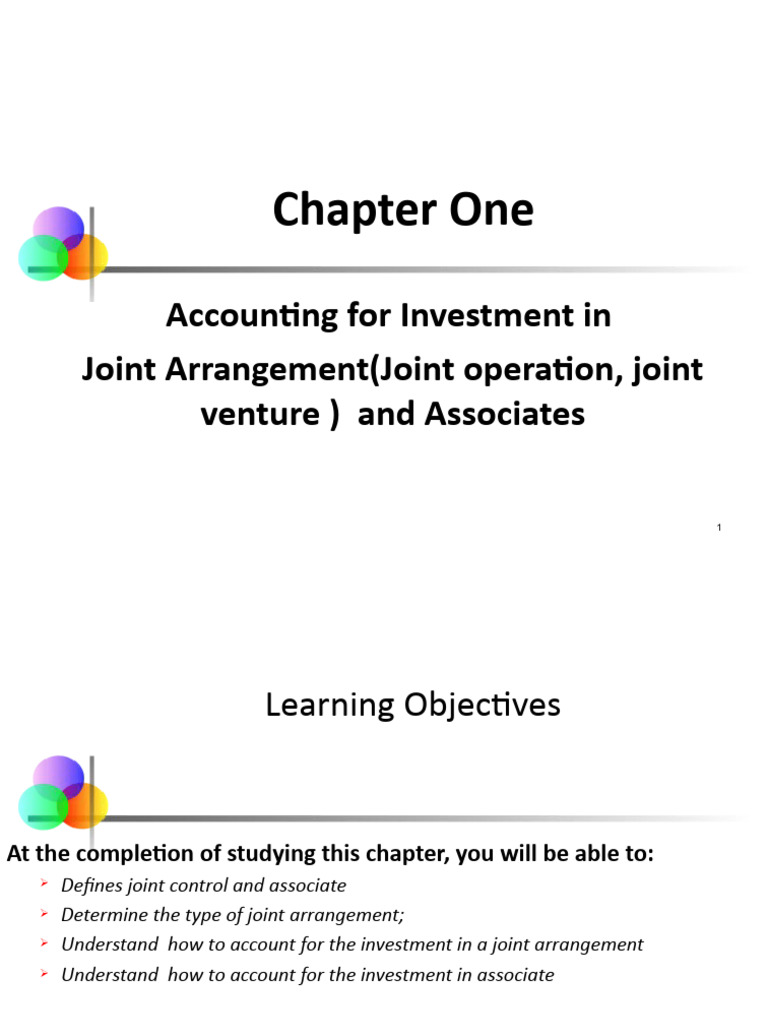 Advanced FA I - Chapter 01, Accounting For Investment in JA | PDF ...