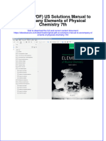 Original PDF Us Solutions Manual To Accompany Elements of Physical Chemistry 7th PDF