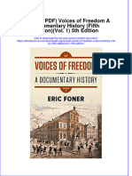 Original PDF Voices of Freedom A Documentary History Fifth Editionvol 1 5th Edition PDF