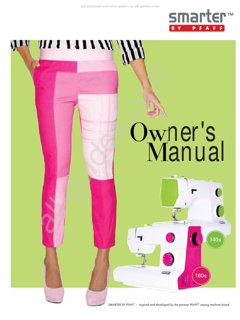 Pfaff Smarter 140S Sewing Machine Instruction Manual PDF Sewing