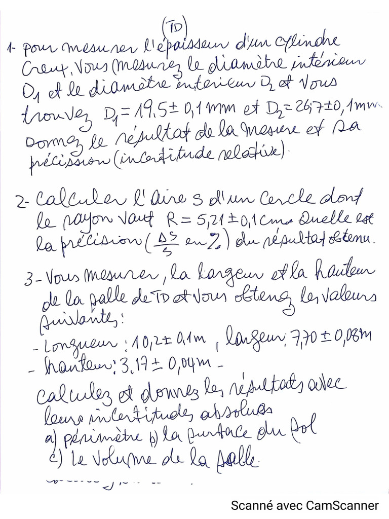 Td Physique Silly Pdf