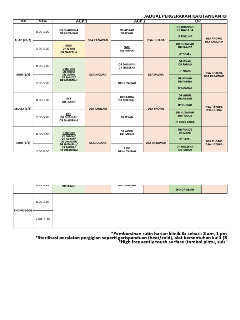 2023 Jadual Pergerakan Pdf