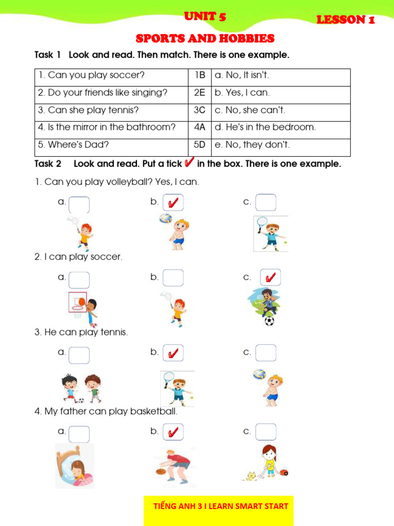 Sports and Hobbies Learning Activities | PDF | Toys | Clothing